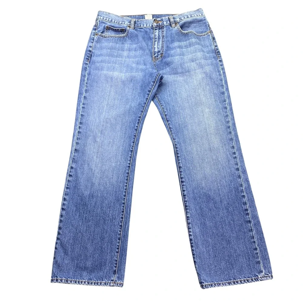 J.Crew Mens Sz 36 Bootcut Jeans Blue Denim 100% Cotton Style 86572 Western Retro